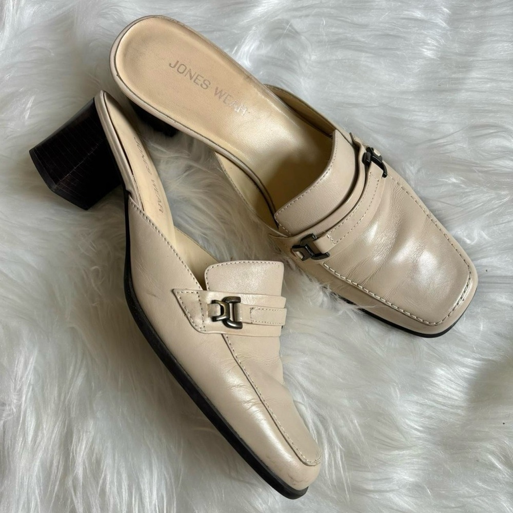 Cream Buckle Mules | Size 7.5 , 7 1/2